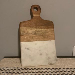 Artisanal serving Board with acacia wood and marble accents